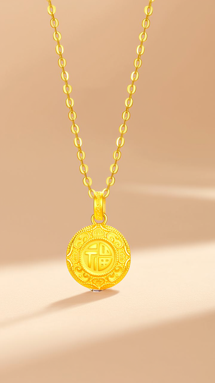 元宝金项链图片