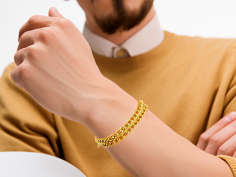 黄金男士手链图