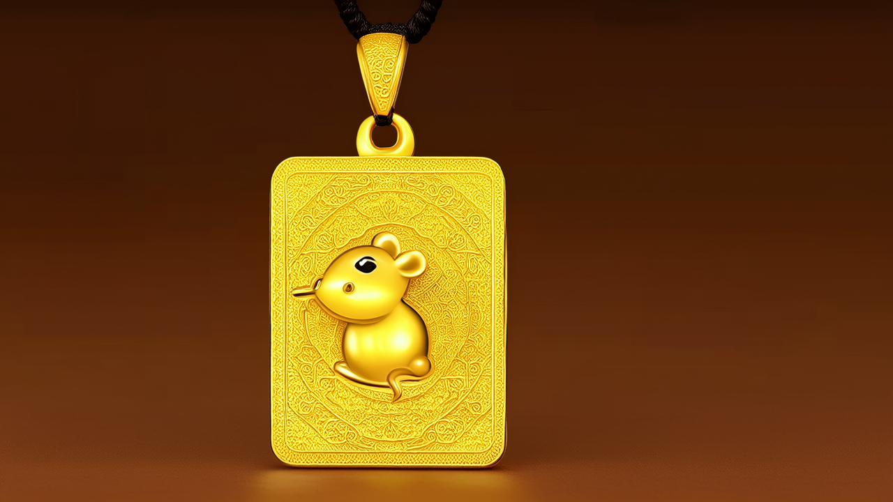 黄金老鼠吊坠图片