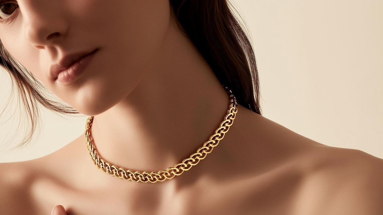 黄金项链女图片大全