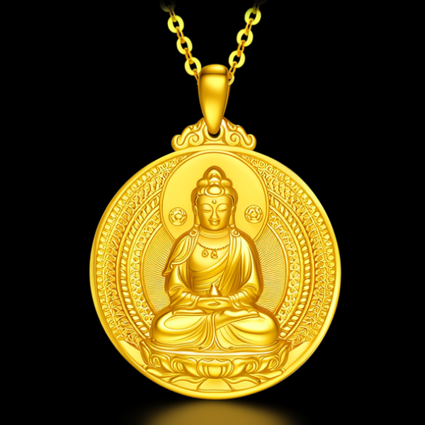 男士黄金观音吊坠图片